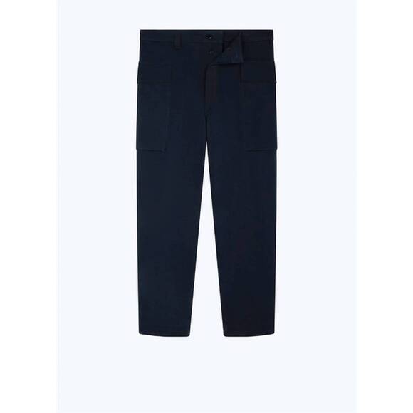 NEW FURSAC tapered crisp cotton trousers in navy